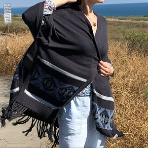 rdi grey cardigan geometric aztec L